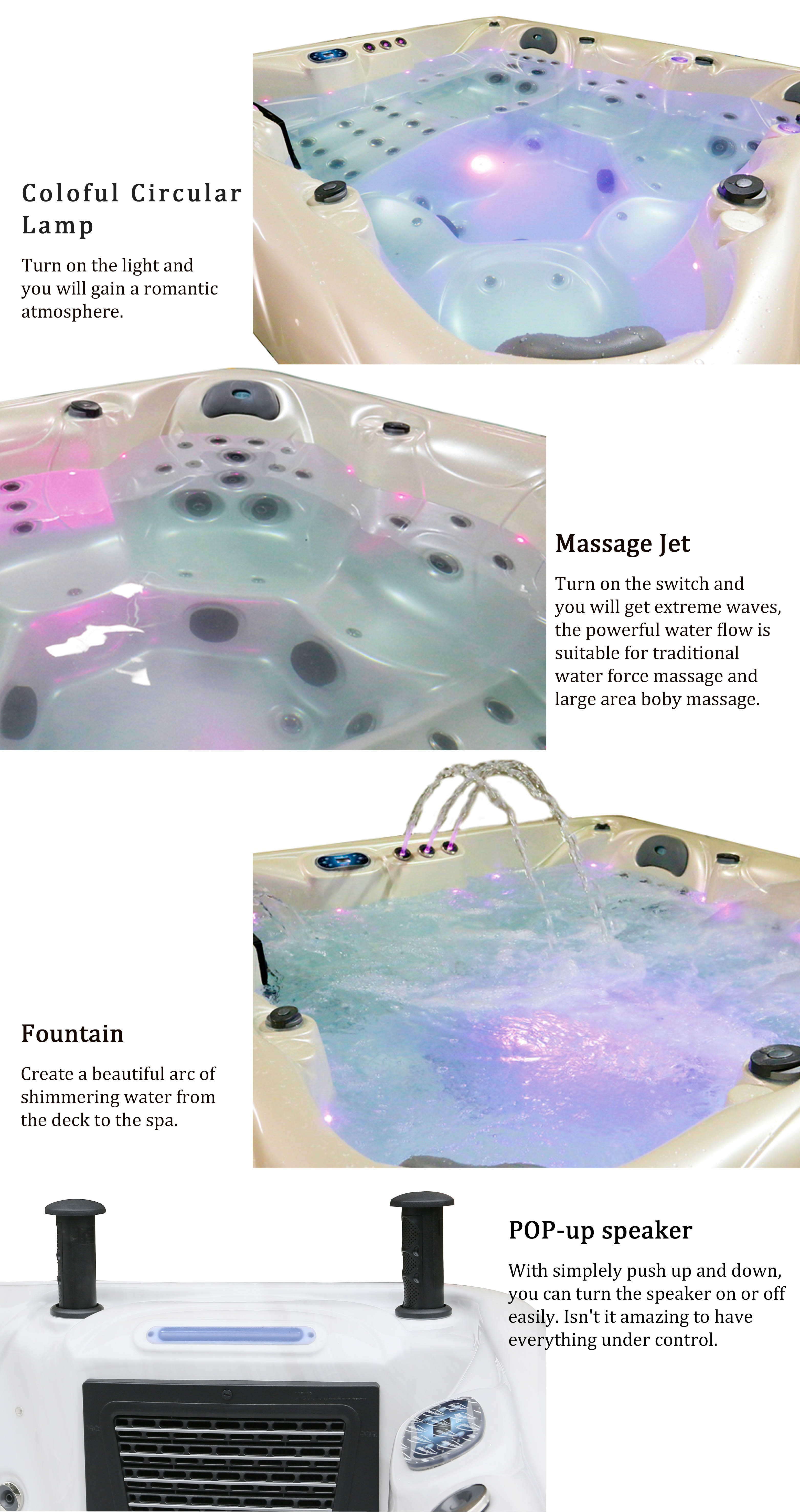 Garden Party Spa Massage 5 Person Hot Tub Whirlpool Balboa Outdoor Spa Hot Tub