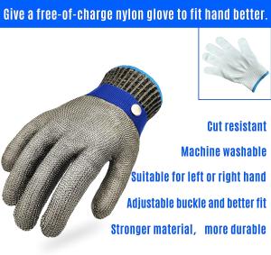 China Adjustable Cuff Wire Metal Mesh Cut Resistant Gloves No Rusty wholesale