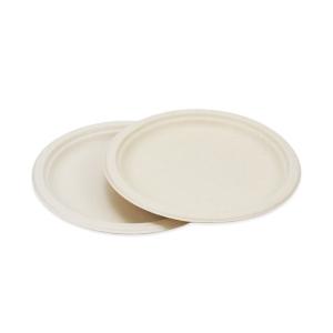 China Compostable Round Sugarcane Bagasse Disposable Plate 9inch wholesale