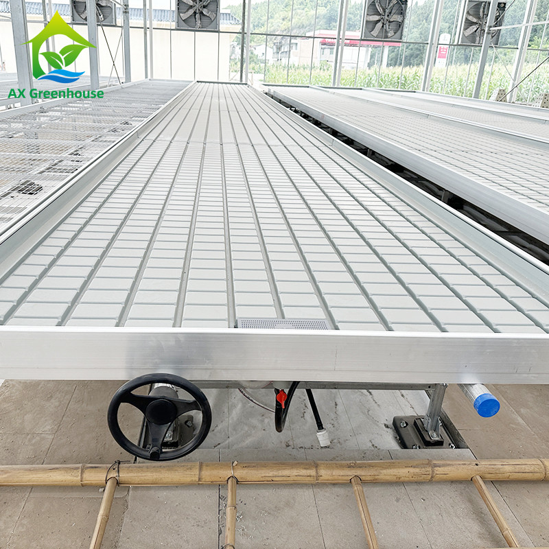 Agricultural Hydroponic Movable Grow Table Greenhouse Rolling Benches For Flower