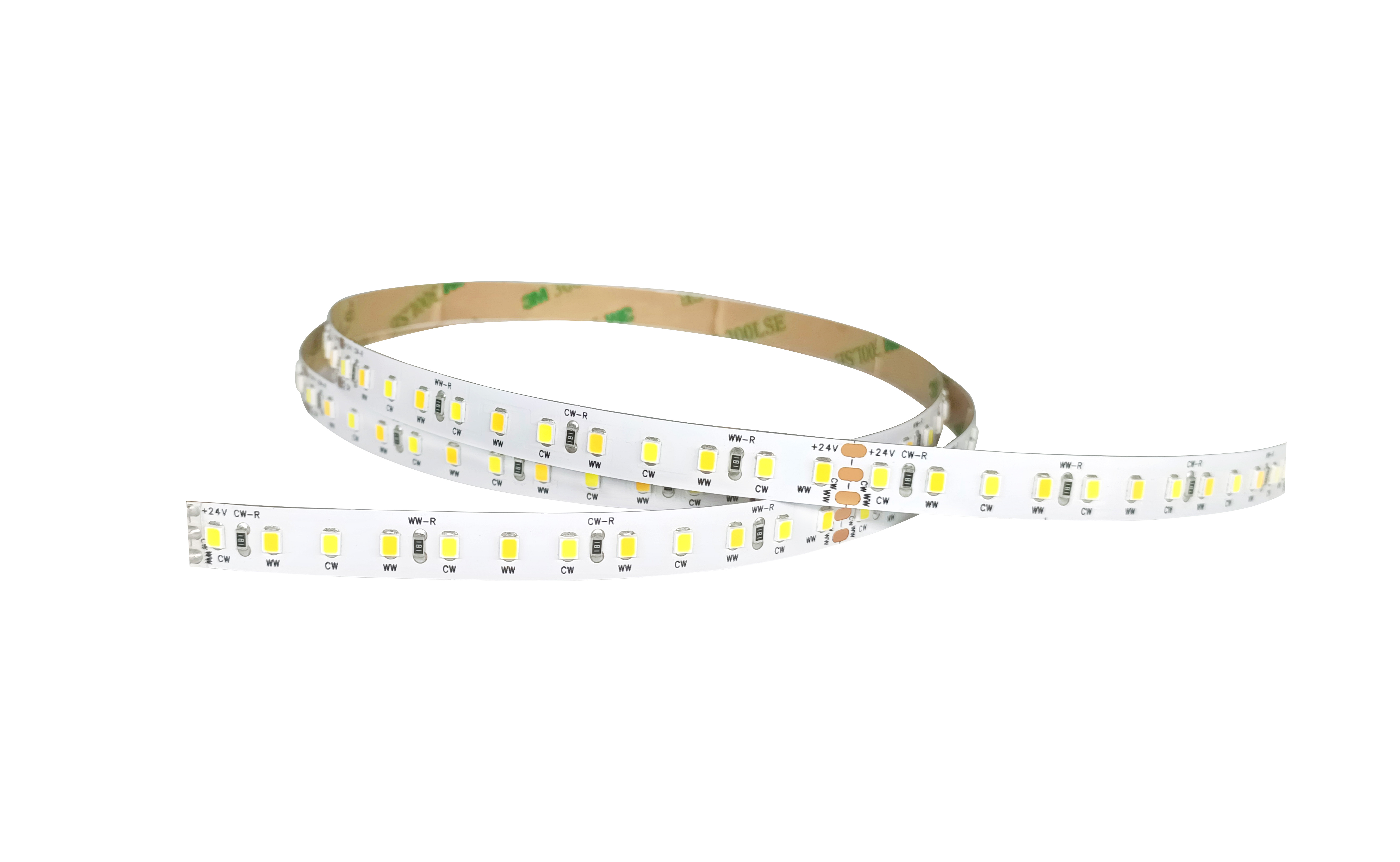 IP30 12V 24V Neon SMD 2835 LED Strip Band Dual Color Temperature