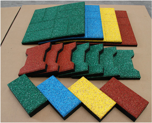 50*50cm Rubber Sports Flooring Thickness15-40mm Weight 3.6kg-8.4kg