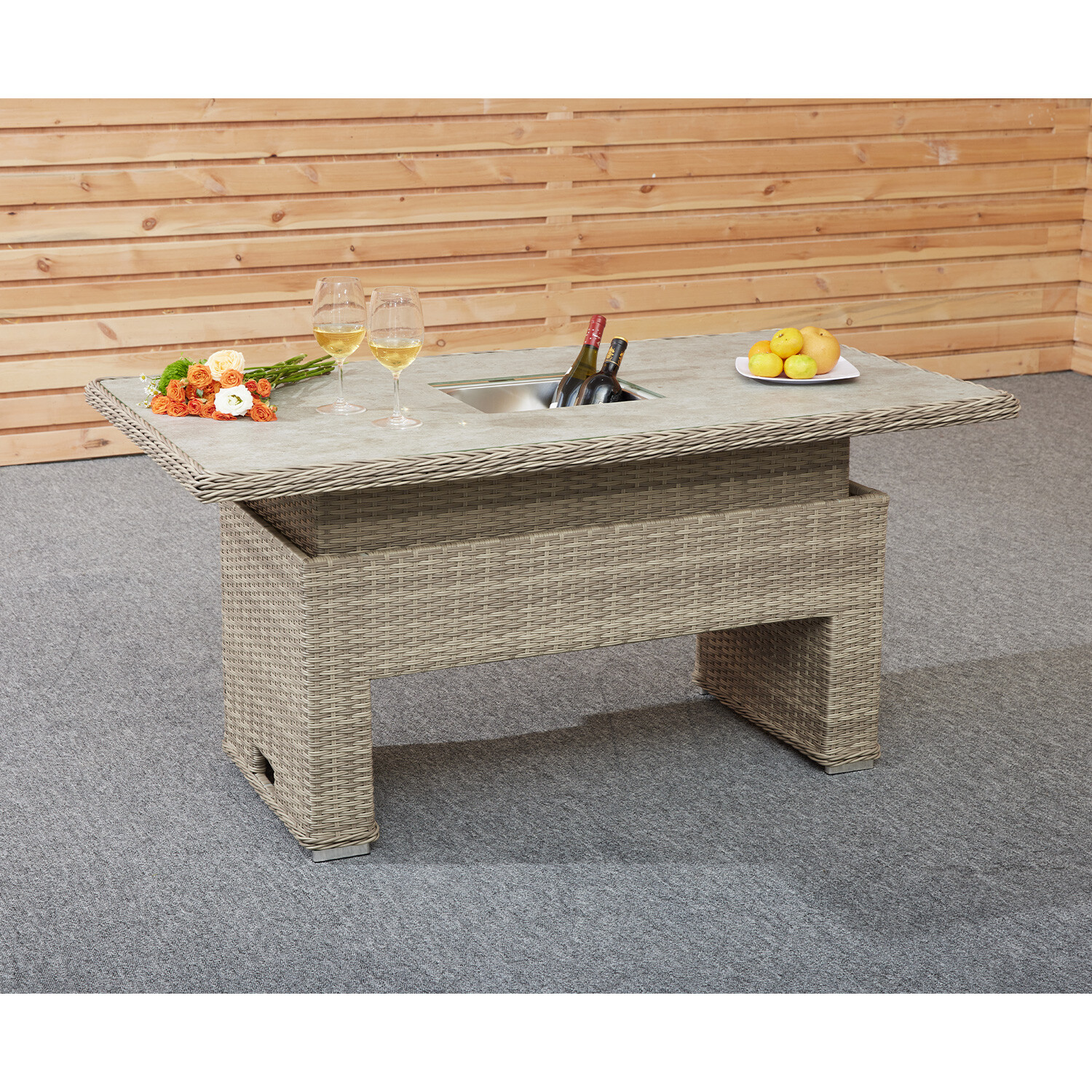 Modern and Luxurious Reclining Sofa Set for Your Garden by AJUNION Adjustable Table Height