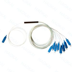 China Mini 1x8 PLC Splitter Steel Tube SC APC UPC Fiber Optic Splitter wholesale