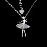 Dance Girls 925 Silver Necklace For Wedding / Daily Wear / Anniversary / Propose