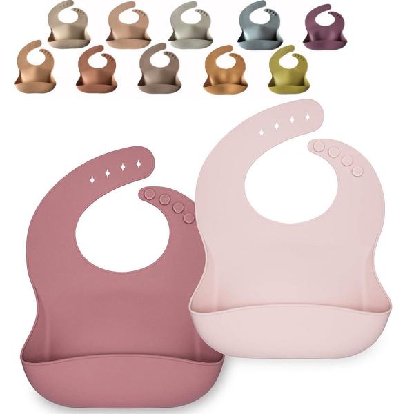 Quality Button Closure Baby Silicone Bib Customized Logo Baby Feeding Bibs for sale