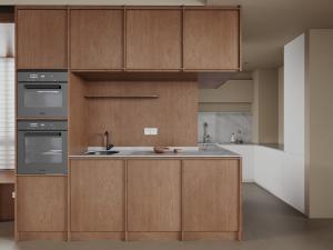 China Apartment Kitchens Wooden Kitchen Cabinets Custom Design With Island wholesale