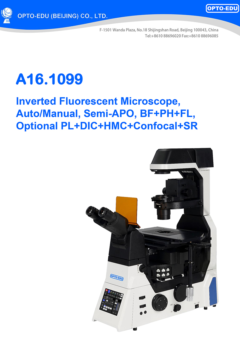 OPTO EDU A16.1099 Full Auto Semi-APO Inverted Fluorescent Microscope