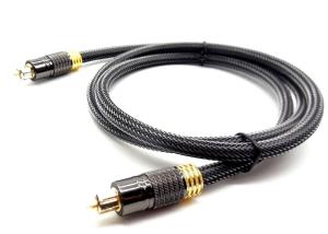 China Gold Plated Fiber Optic Audio Cable , Braided Jacket Fiber Data Cable Metal Connectors wholesale