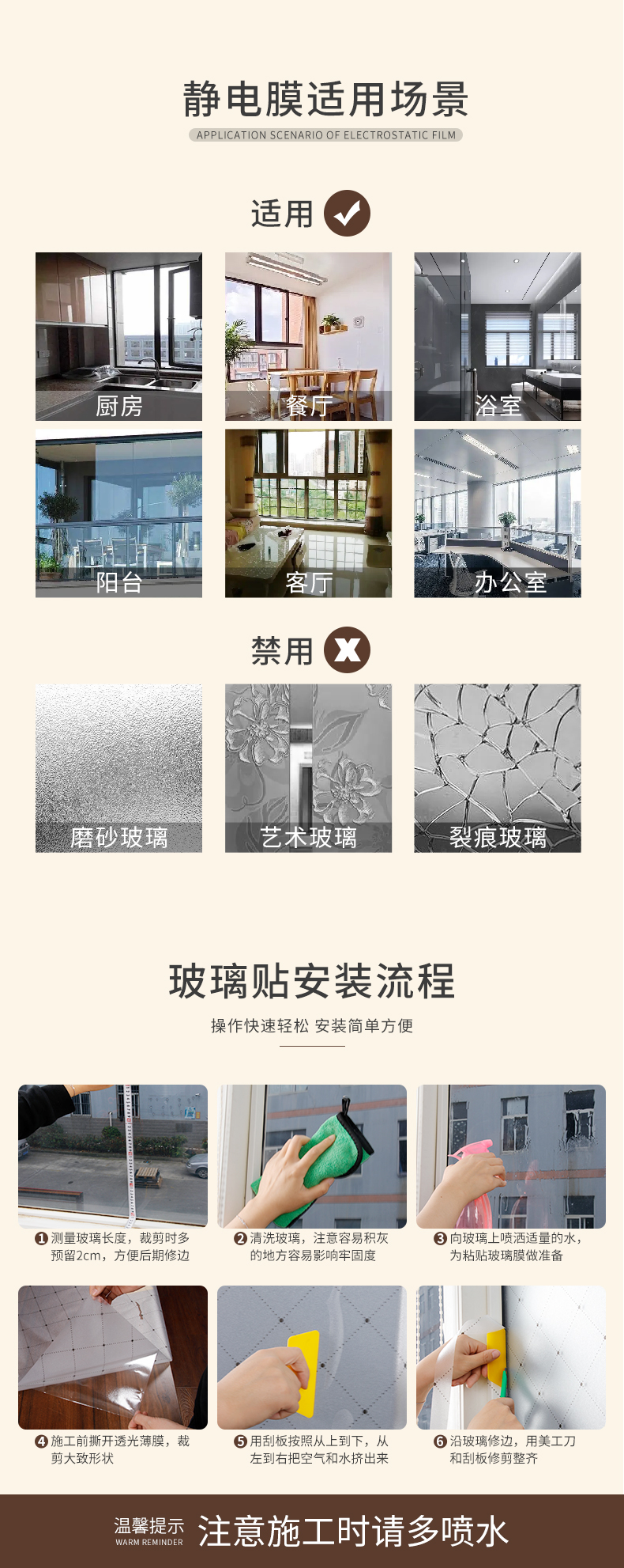 Pravicy Protection Static Film for Home Decoration 0.6*50m Roll Size and Interior Wallpaper