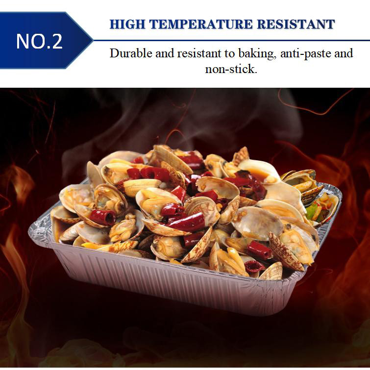 Manufacture by Ourself and Good Quality Disposable Square Aluminum Foil Lunch Box High Temperature Resistant