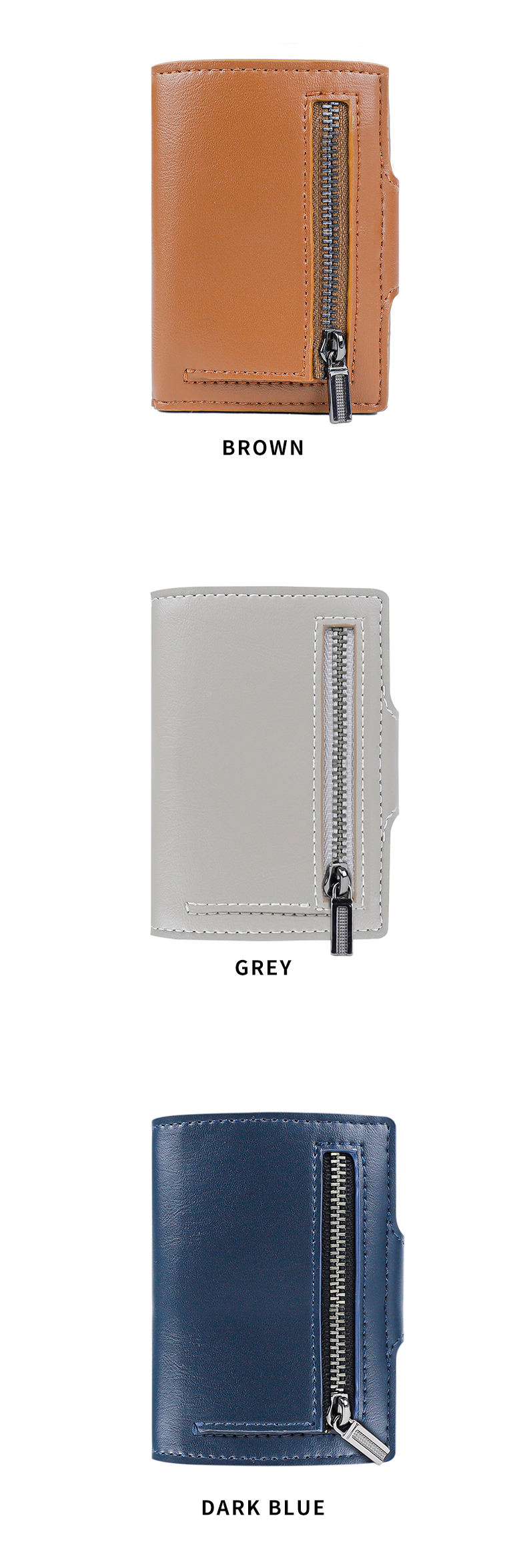 Credit Card Pop Up RFID Wallet Blocking Slim Sleeve Vintage Leather Man Card Holder