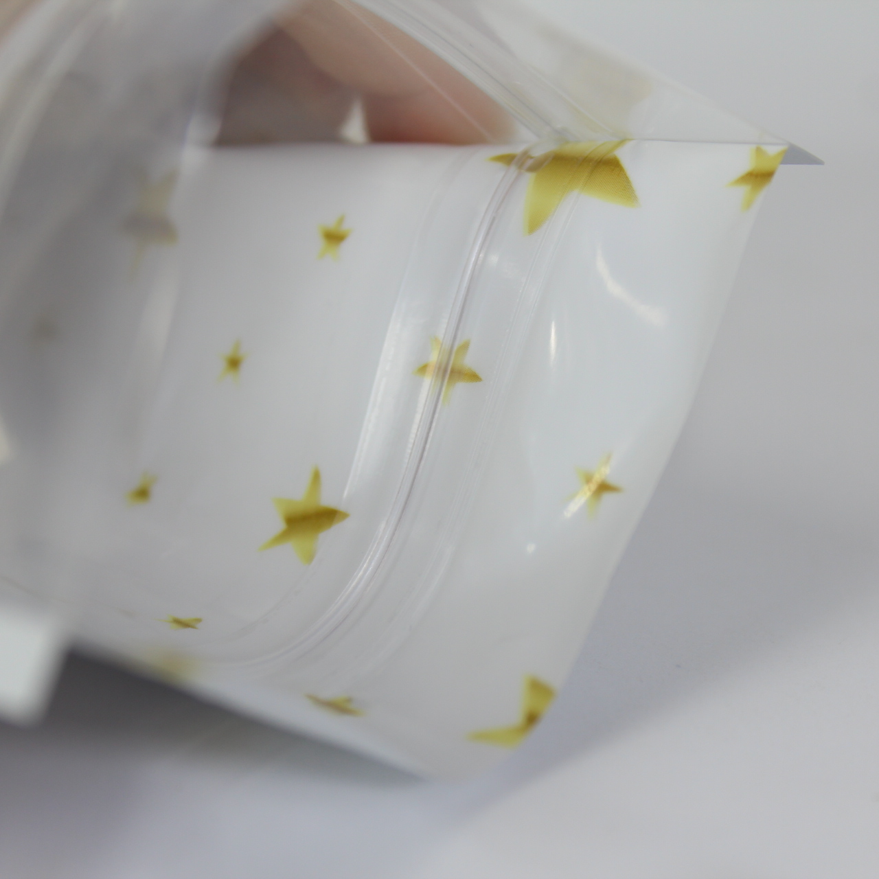 Custom Glossy Surface Stand Up Transparent Bags With Zip Lock For Powder Packaging