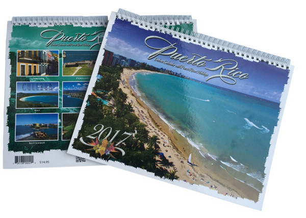 Spiral Binding Hanging Art Paper Wall Calendars Full Color Printing For Company
