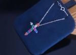 ODM 925 Sterling Silver Neckalce Diamond Cross Pendant Jewelry