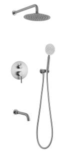 China Bathroom Rainfall Shower Faucet Set 3 Function With Tub Spout wholesale