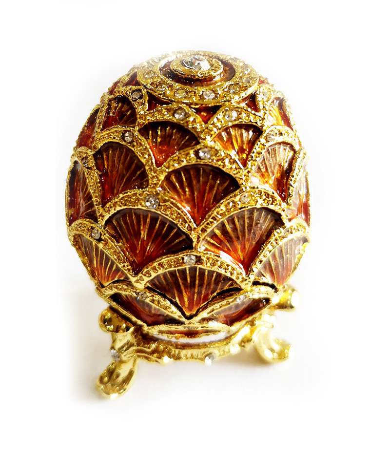 Vintage Trinket Box Faberge Egg Jewelry Box Antique Engraved Easter Egg Jewerly Box Trinket Box Hinged Ring Holder