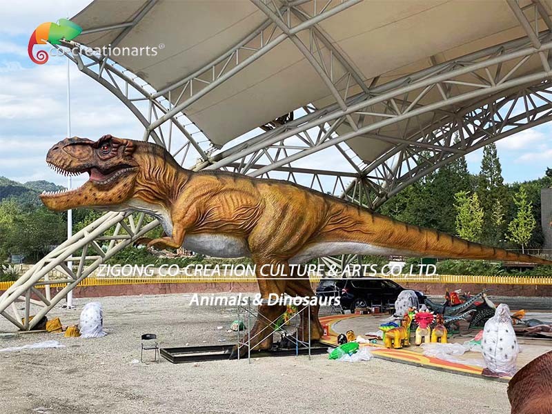 18m Giant Animatronic Waterproof T-Rex Dinosaur Model For Outdoor Exhibition