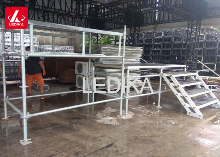 Portative Aluminum Adjustable Stage Platform Show Folding Stage 18mm Black