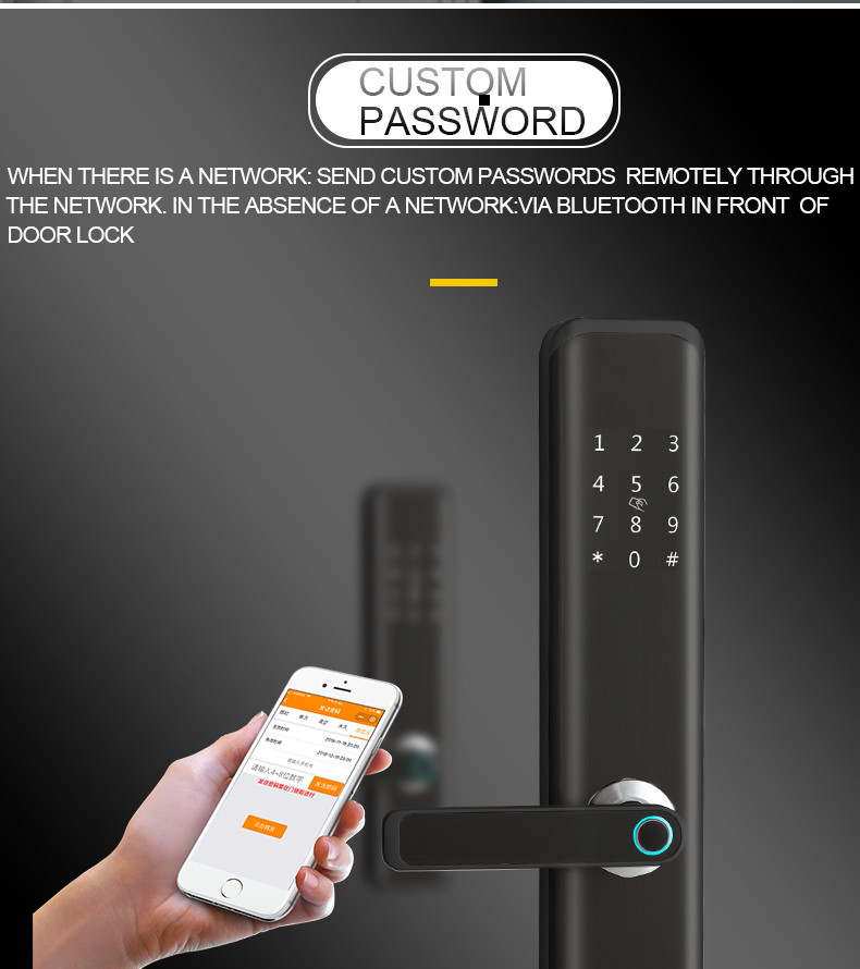 LCD Screen Fingerprint Scanner Door Lock Aluminum Alloy Electric Glass Doors