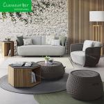 Garden Furniture Woven Sofa Set Villa Modern Hotel Waterproof Fabric Aluminum