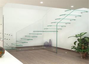 China Building Floating Steps Staircase Glass Balustrade Stairs Extremely Aesthetically Pleasing wholesale