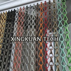 China Aluminum Double Hook Chain Link Curtain , Aluminum Chain Door Curtain wholesale