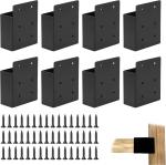 4 Pack Corrosion Resistant Steel Pergola Brackets - Black UV Resistant