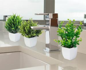 China Eucalyptus Plant Small Potted Artificial Flowers Spring Grass Tower Custom wholesale