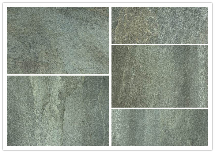 Grey Stone Look Porcelain Tile 300*600 Mm Glazed Concave Convex Pattern Surface Cement Look Porcelain Tile