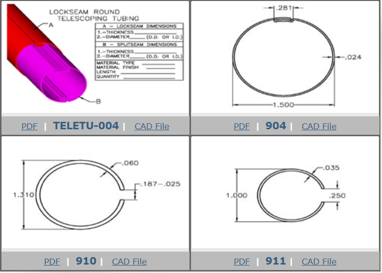 shutter tube profiles