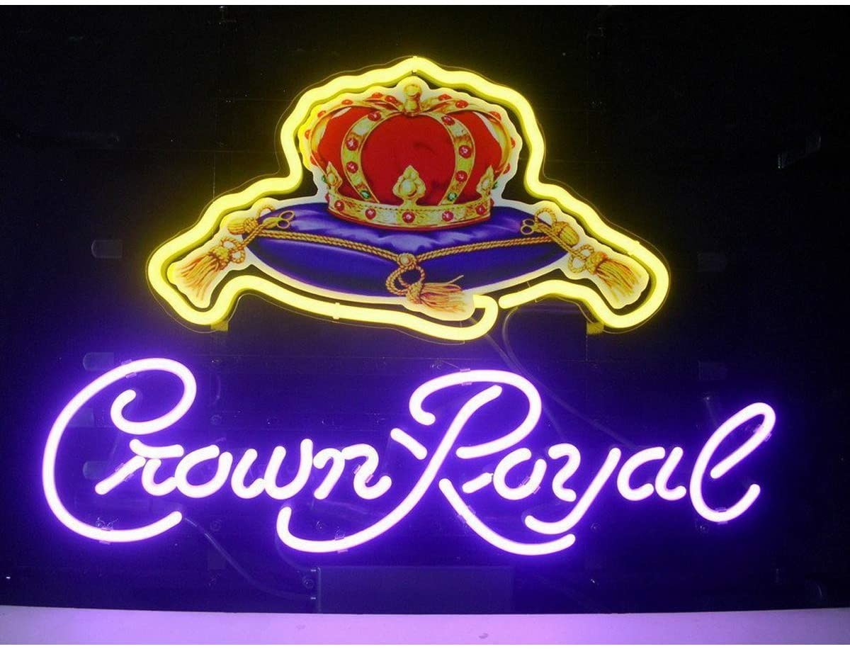 Crown Royal Neon Light Signs Home Beer Bar Pub Recreation Room Game Lights Windows Garage Wall Sign Glass Home Party Bir
