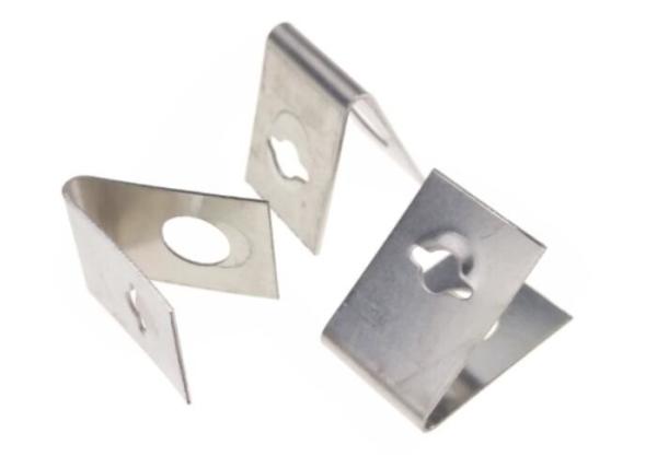 Sheet Metal Stamping Parts 15mm Height Black Spring Steel V Shaped Brackets