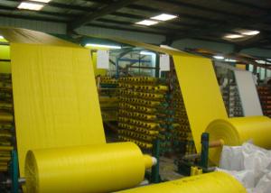 China Woven Polypropylene Cloth Roll , Yellow Offset Print Woven PP Fabric UV Treated wholesale