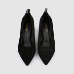 ZM007 9871-1 Pointed Stripe Suede Ladies High-Heeled Shoes Stiletto Nightclub