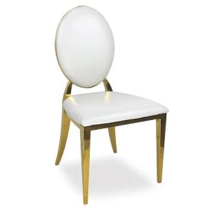 China White Leather Wedding Banquet Chairs with sS frame wholesale