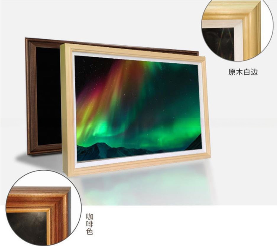 32" inch wooden frame LCD video photo frame NFT display for gallery advertising signage kiosk with WIFI network Android OS
