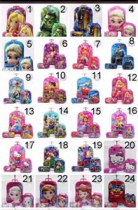 China 2017 hot sale set of children Trolley 3 pcs , children luggage school bags wholesale