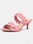 Leather 4cm High Heel Slippers For Ladies Customized Size EUR 35-40