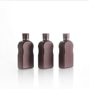 China 200ml Brown Square Shampoo Pump Bottles 24/415 Screw Cap wholesale