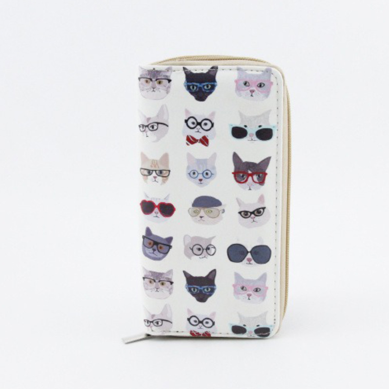 Customized Slim Floral Print PU Leather Credit Card Holder with Customized Color Design