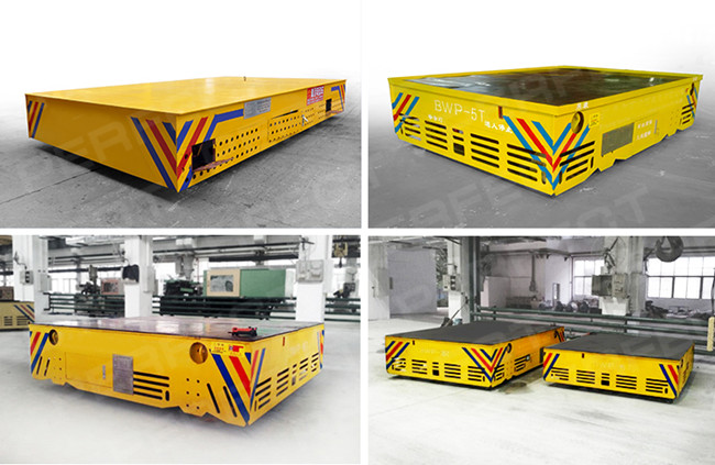 Material Transfer Cart Battery Powered Transfer Carts In Industrial Workshop Cement Floor 