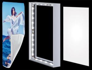 China Outdoor Double Sided LED Frameless Fabric Light Box Trade Show Free Standing wholesale