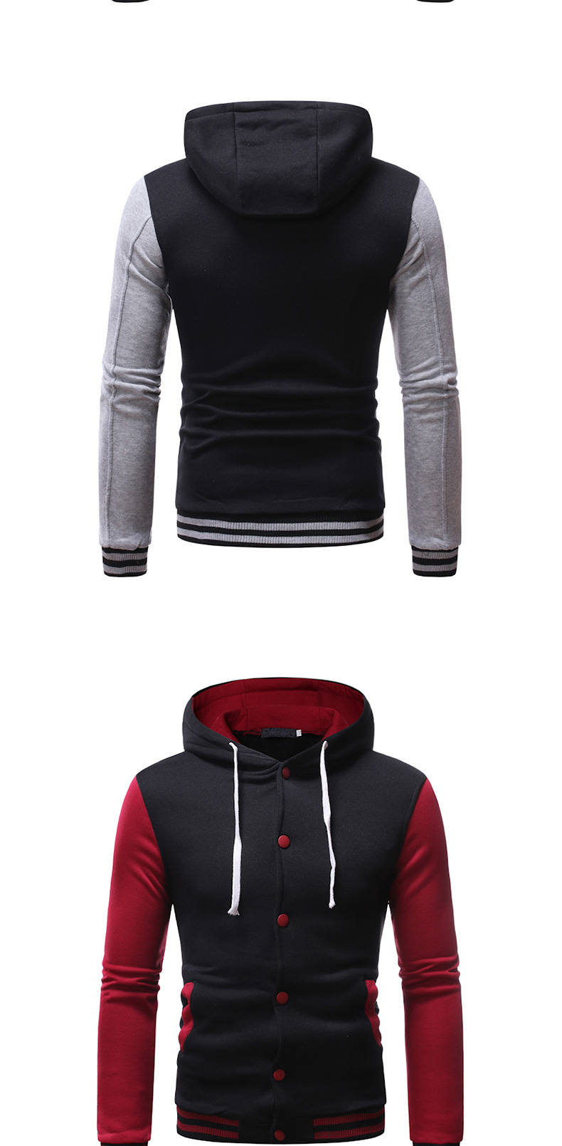 Custom Logo Running Top Color Contrast Felpa Long Sleeve Outdoor Bluzy Sweatshirts Mens Hoodies With Pocket