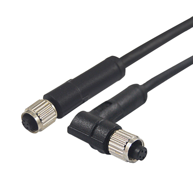 60V M5 3 4 Pole Waterproof Connector Overmold PUR Cable For Automtive Signals