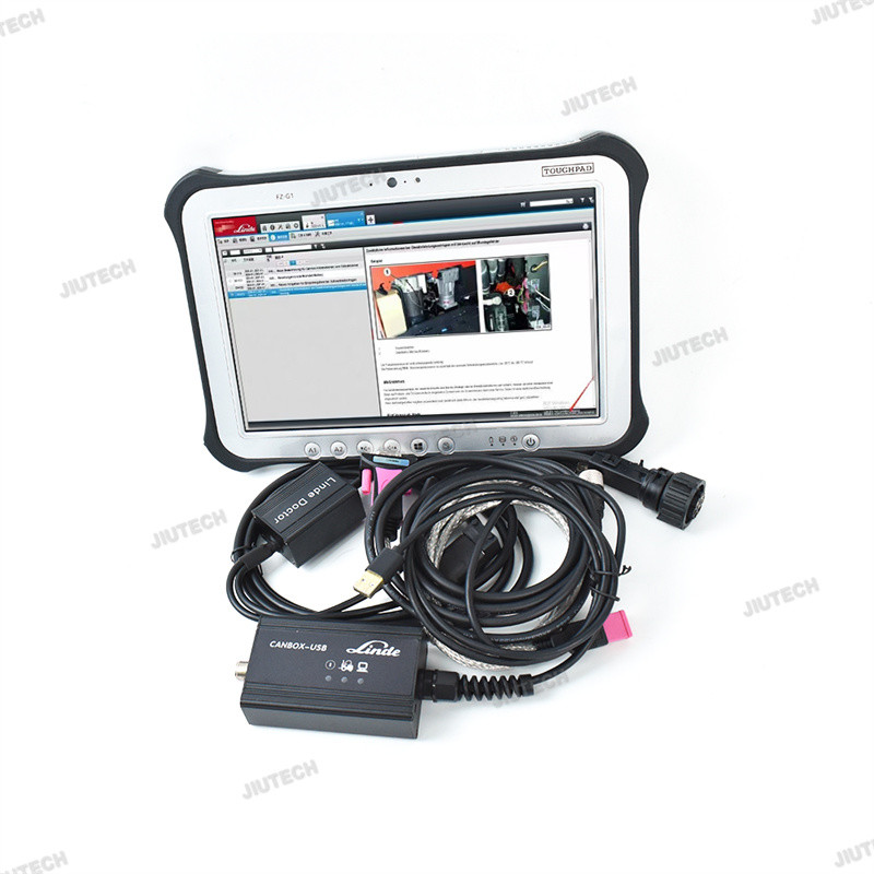 Forklift diagnosis scanner for linde canbox doctor with FZ G1 tablet linde pathfinder diagnostic software Linde forklift