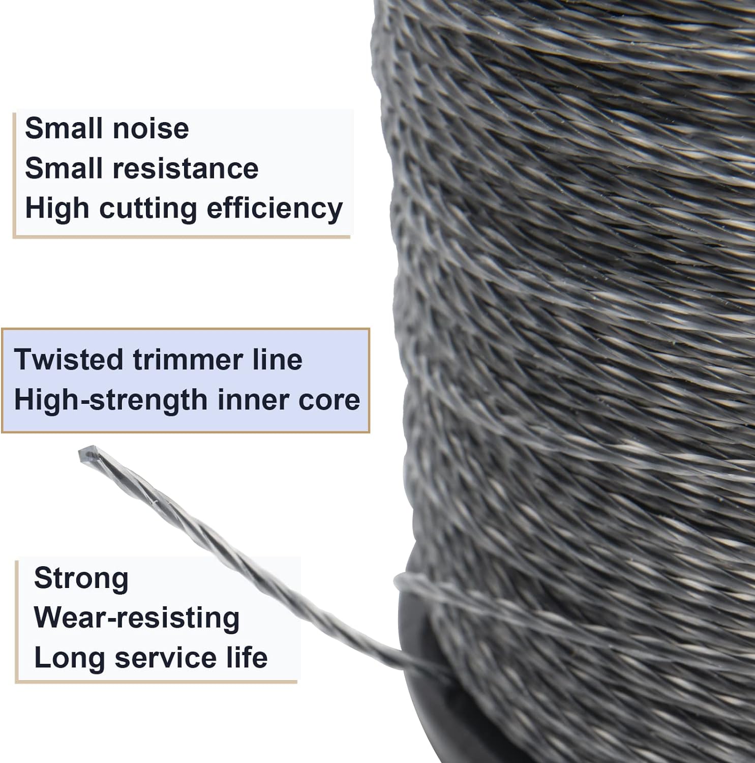 0.95 inch Grass Trimmer Spool Line String Trimming Line Nylon Steel Wire Core Brush Cutter Line