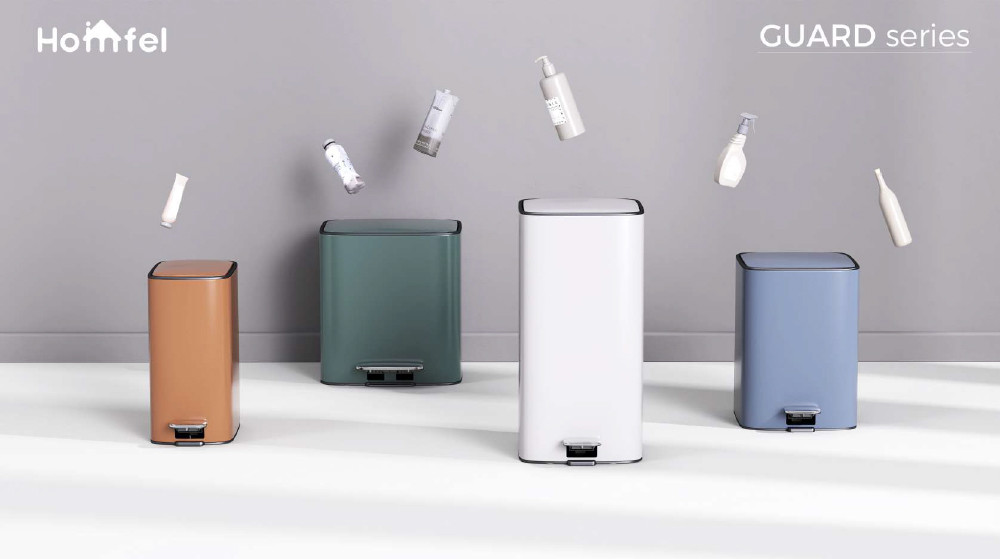 OEM Accepted 18L Rolling Cover Type Stainless Steel Trash Bin For Household Garbage Container