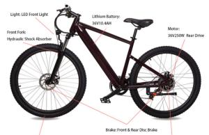 China 27.5 Inch Electric Mountain Bikes Aluminium Alloy Frame 250W wholesale