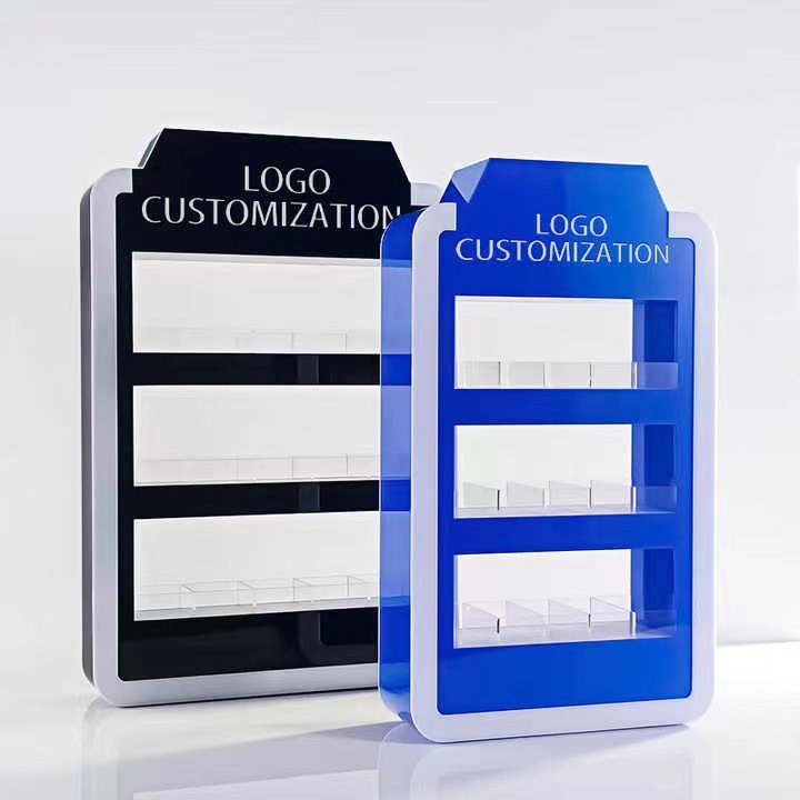 Custom Acrylic LED Lighted Display Stand with Multiple Tiers and Colors for Specialty Stores